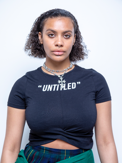 "UNTITLED" Knotted Crop T-Shirt