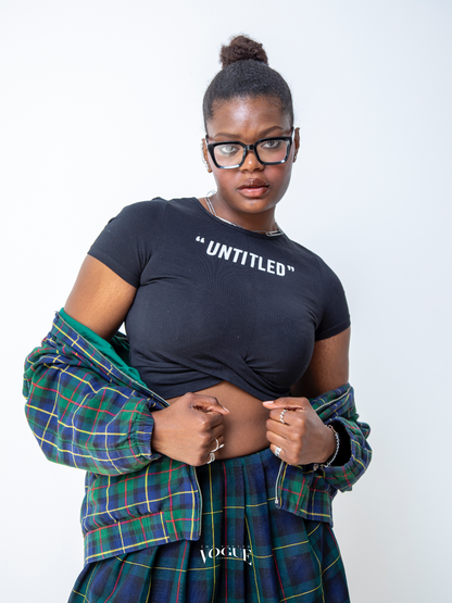 "UNTITLED" Knotted Crop T-Shirt
