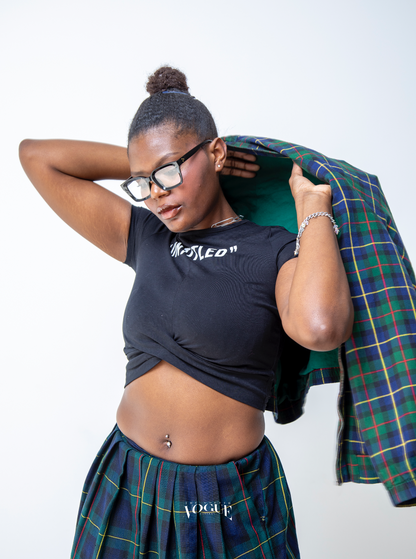 "UNTITLED" Knotted Crop T-Shirt